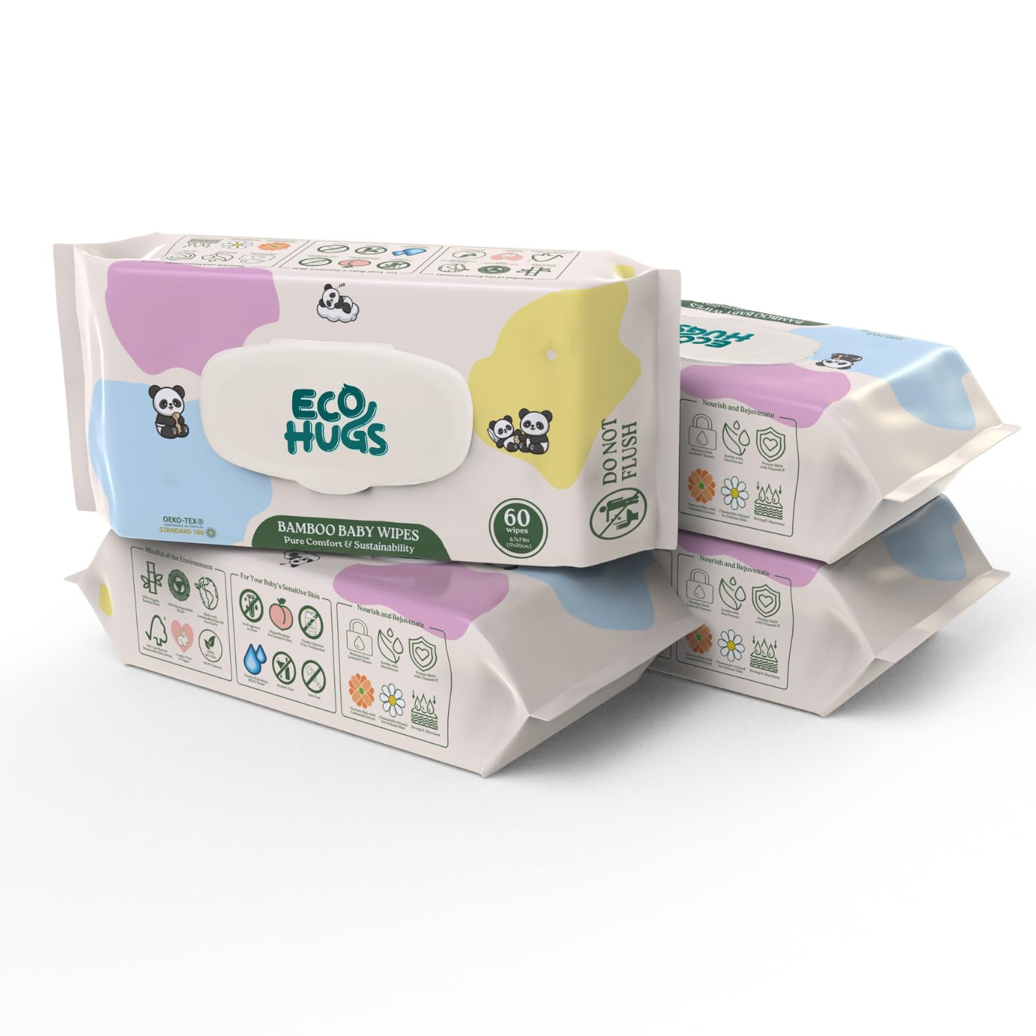 EcoHugs Unbleached Bamboo Baby Wipes