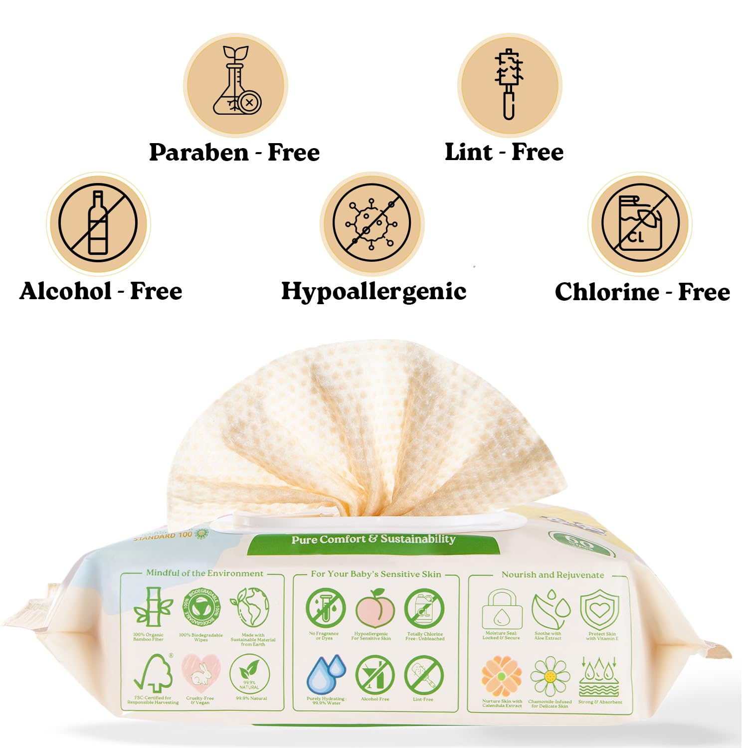 EcoHugs Unbleached Bamboo Baby Wipes